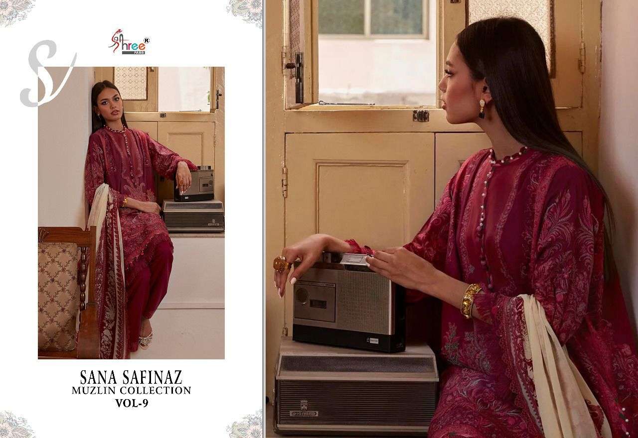 Shree Sana Safinaz Muzlin Collection Vol 9 Catalog Cotton Pakistani Salwar Suits