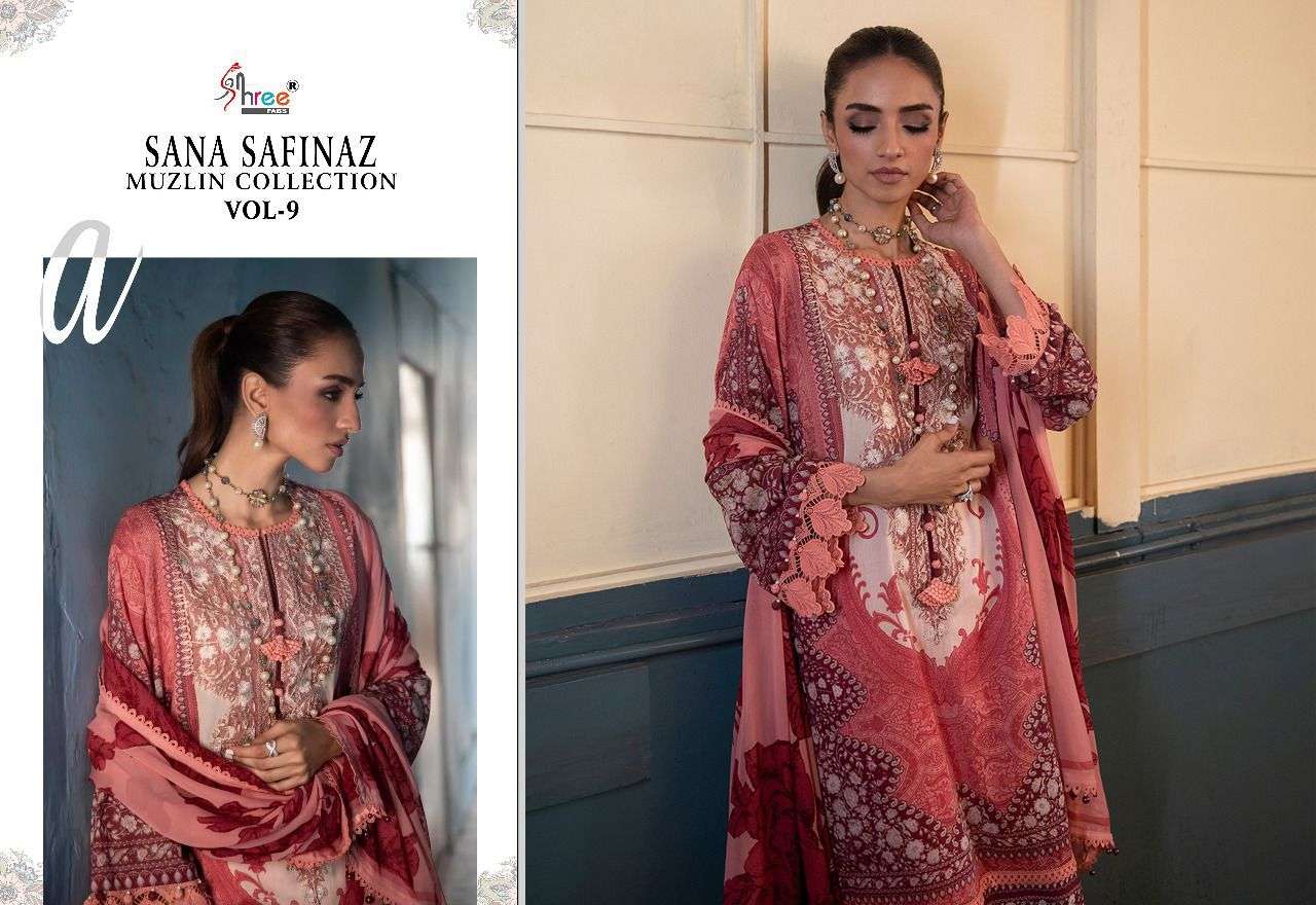 Shree Sana Safinaz Muzlin Collection Vol 9 Catalog Cotton Pakistani Salwar Suits