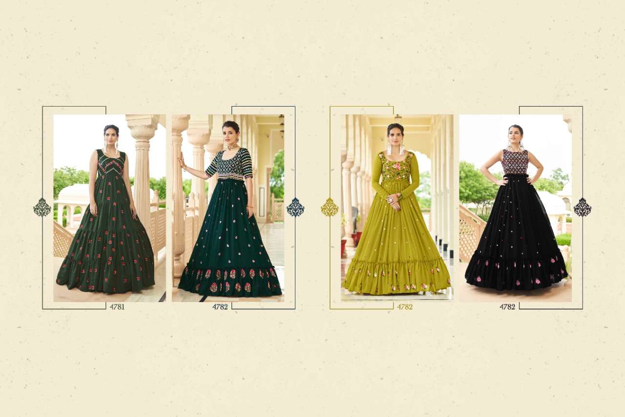 Shubhkala Flory Vol 24 Catalog Sequence Embroidery Anarkali Gowns