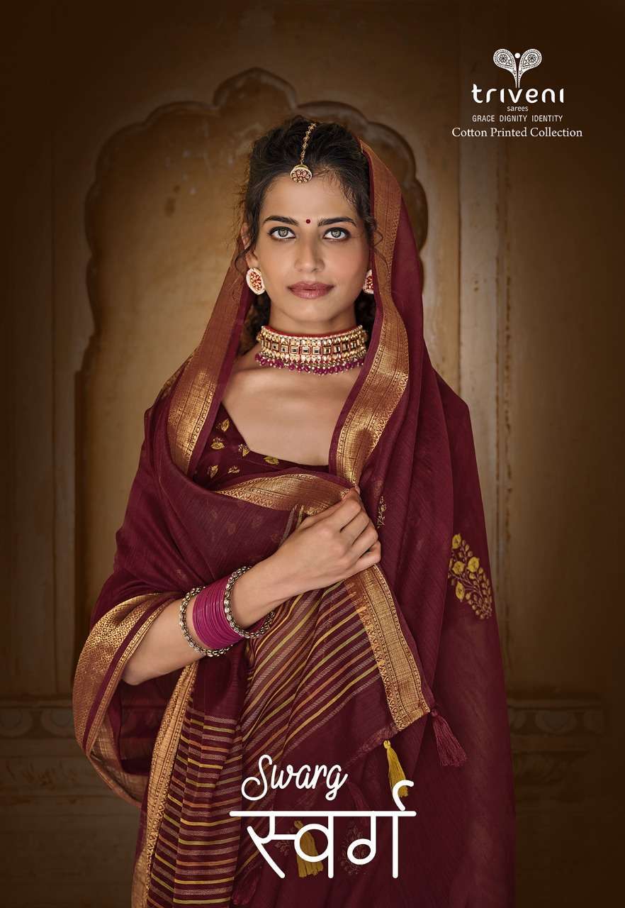SWARG BY TRIVENI COTTON PRINTED SAREE COLLECTION