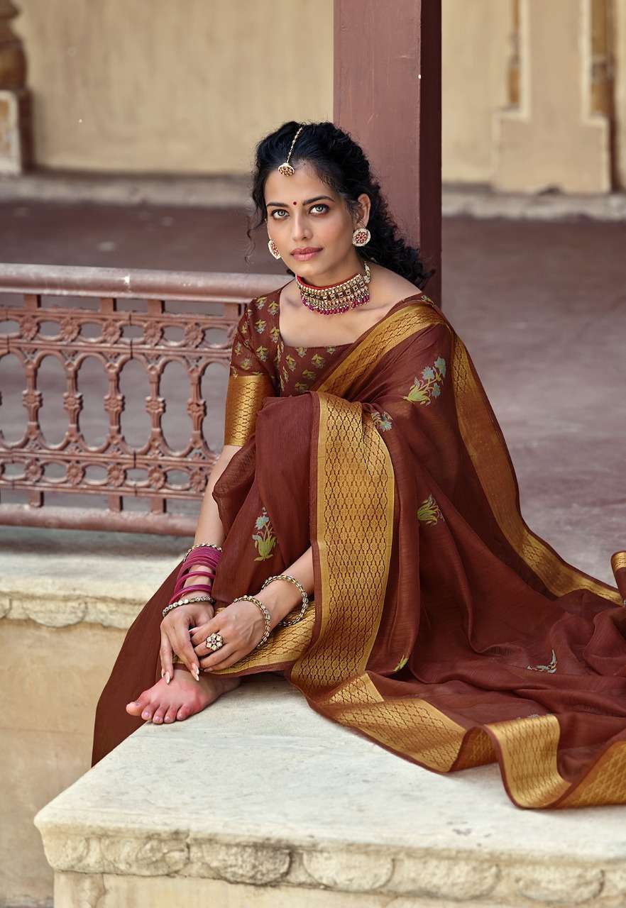 SWARG BY TRIVENI COTTON PRINTED SAREE COLLECTION