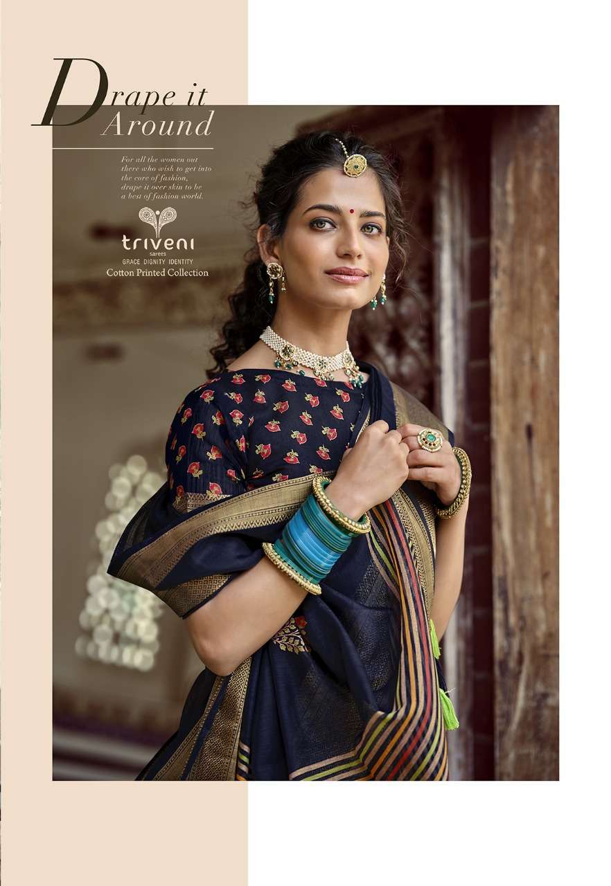 SWARG BY TRIVENI COTTON PRINTED SAREE COLLECTION