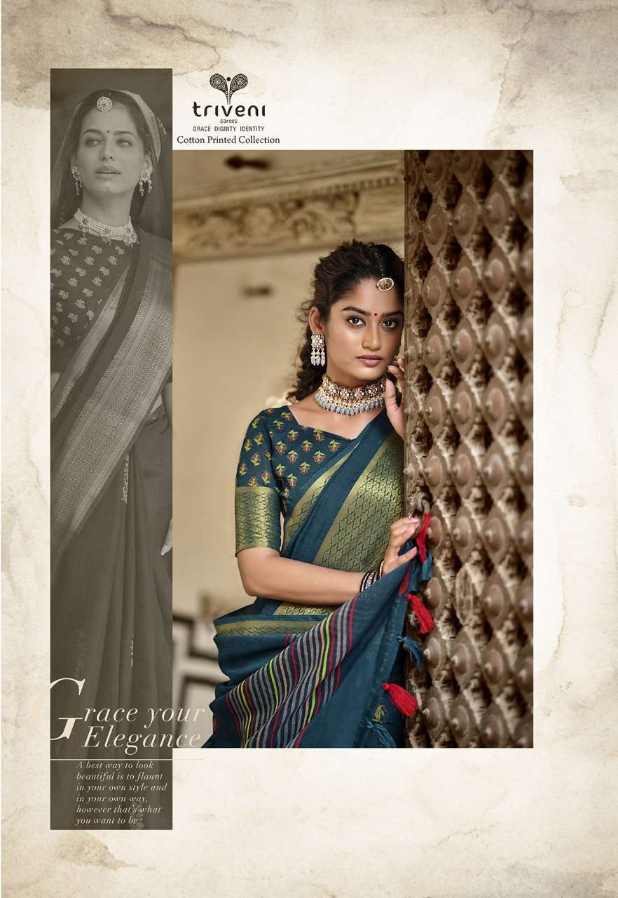 SWARG BY TRIVENI COTTON PRINTED SAREE COLLECTION