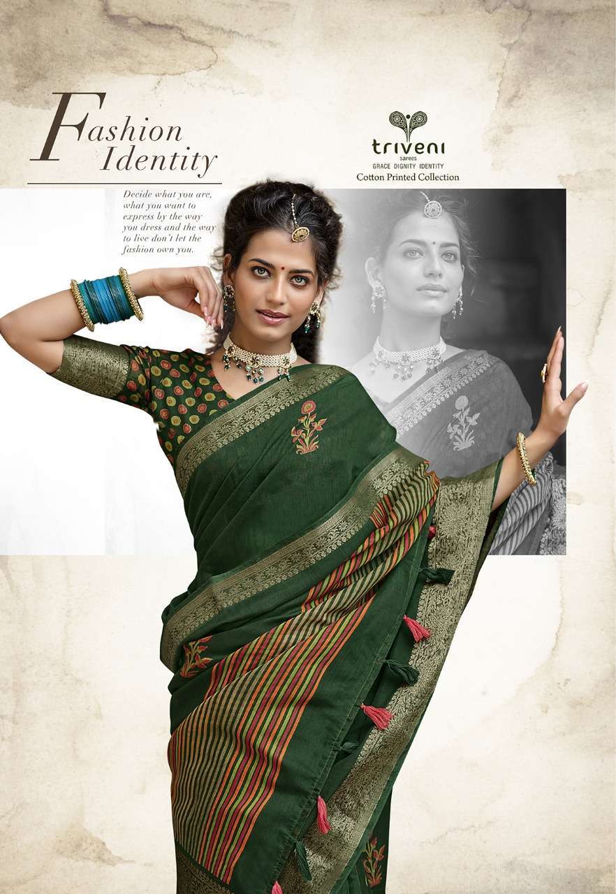 SWARG BY TRIVENI COTTON PRINTED SAREE COLLECTION