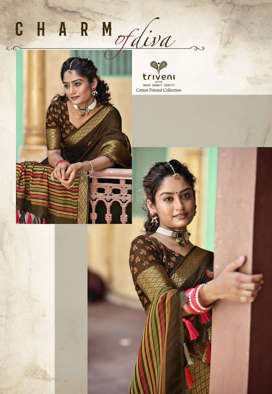 SWARG BY TRIVENI COTTON PRINTED SAREE COLLECTION