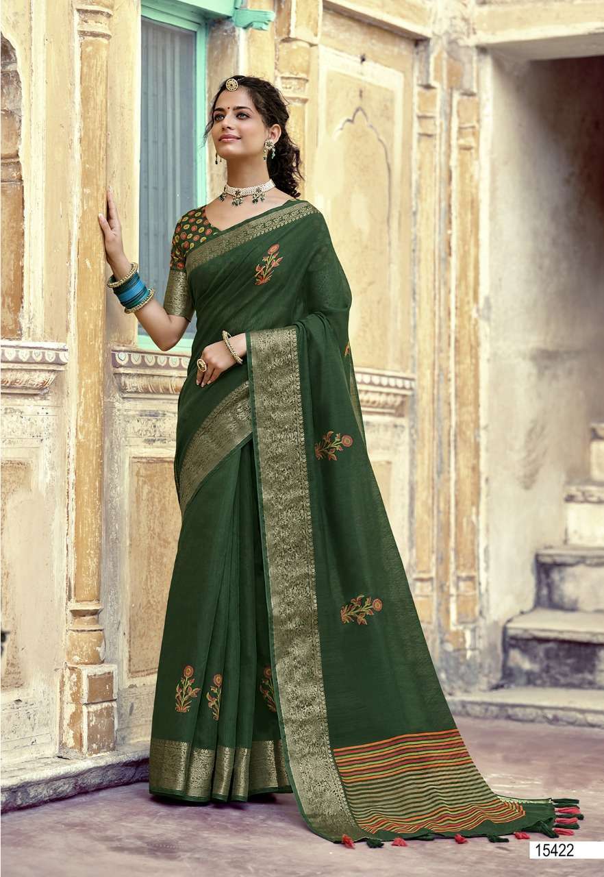 SWARG BY TRIVENI COTTON PRINTED SAREE COLLECTION