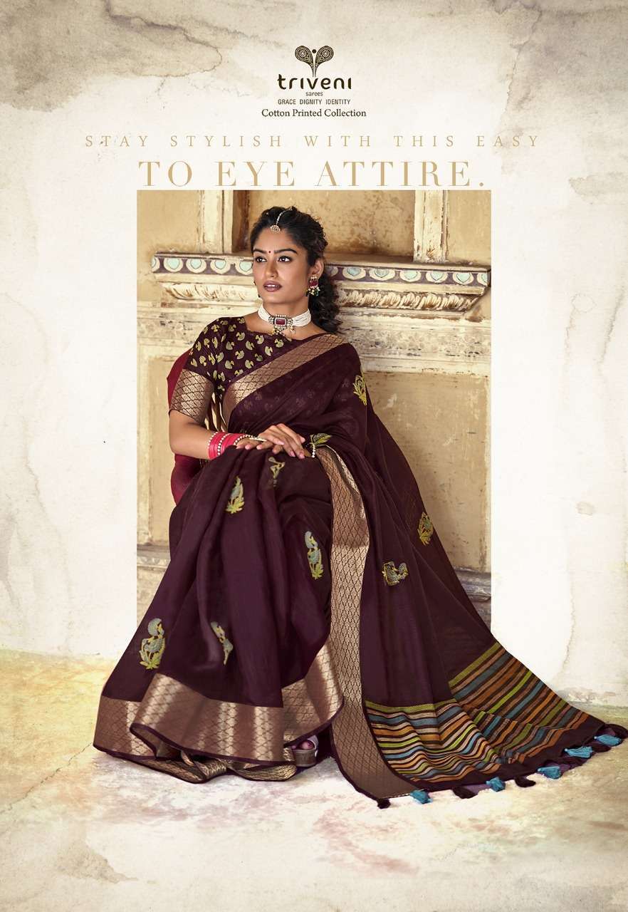 SWARG BY TRIVENI COTTON PRINTED SAREE COLLECTION