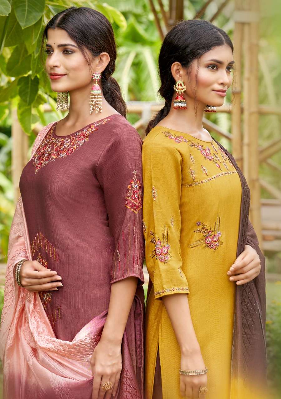 Thread culture kurti with pent and duppta by ARTRIDDHS 
