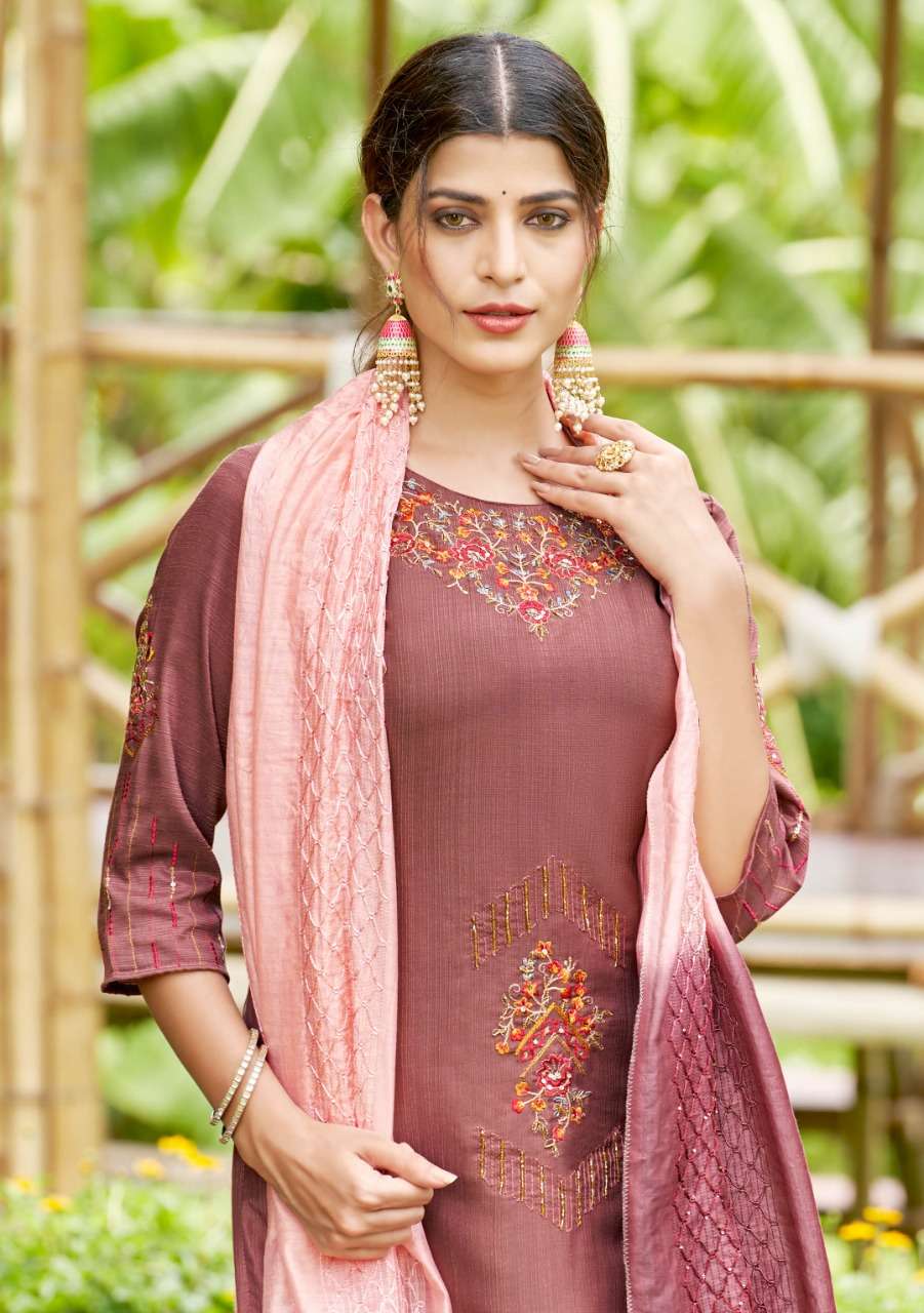 Thread culture kurti with pent and duppta by ARTRIDDHS 