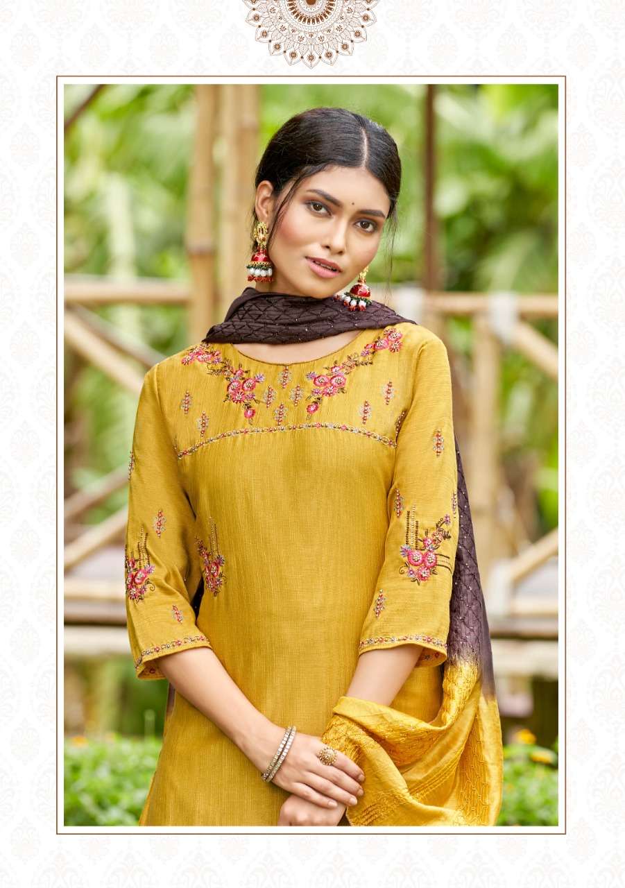 Thread culture kurti with pent and duppta by ARTRIDDHS 