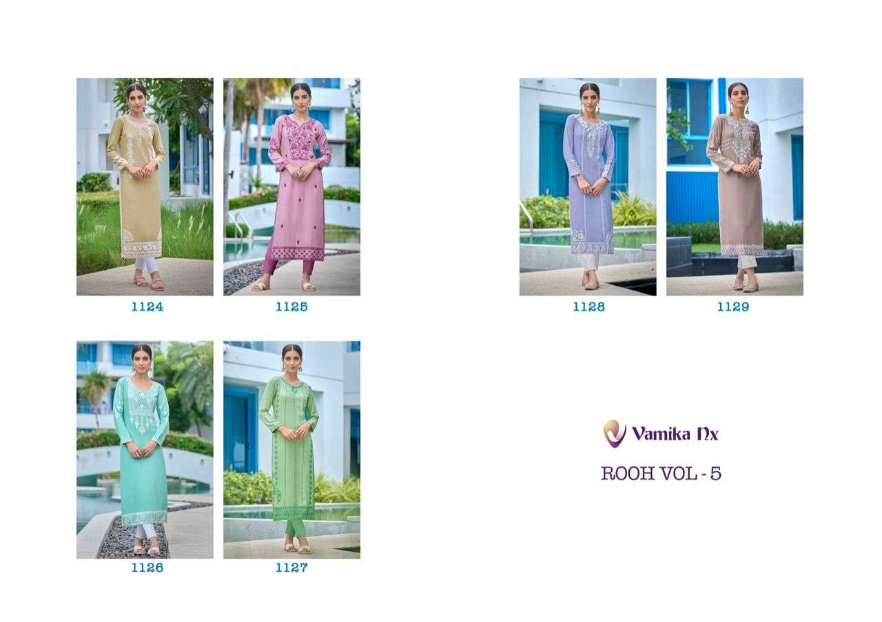 Vamika Nx Rooh Vol 5 Catalog Fancy Wear Kurti With Pant