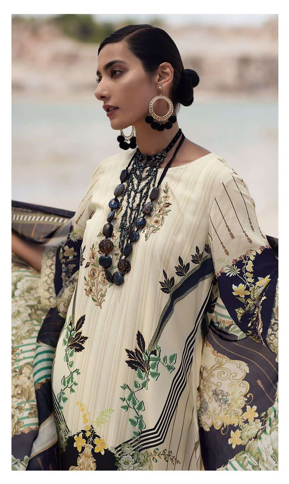Varsha  Jashne e bahar  black & white  Pakistani Suits