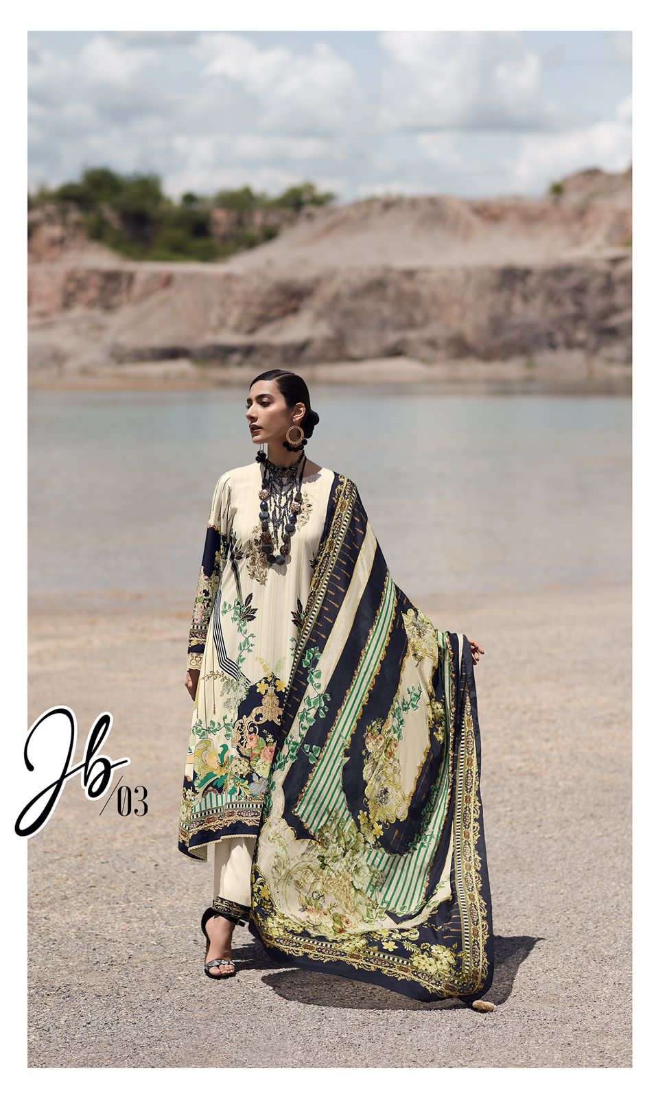 Varsha  Jashne e bahar  black & white  Pakistani Suits