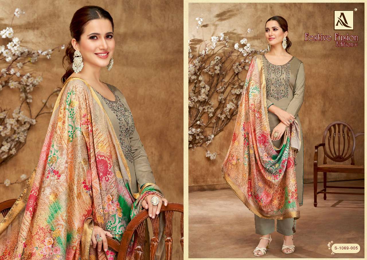 Alok Festive Fusion Edition 6 Catalog Jam Cotton Regular Wear Dress Materials Wholesale