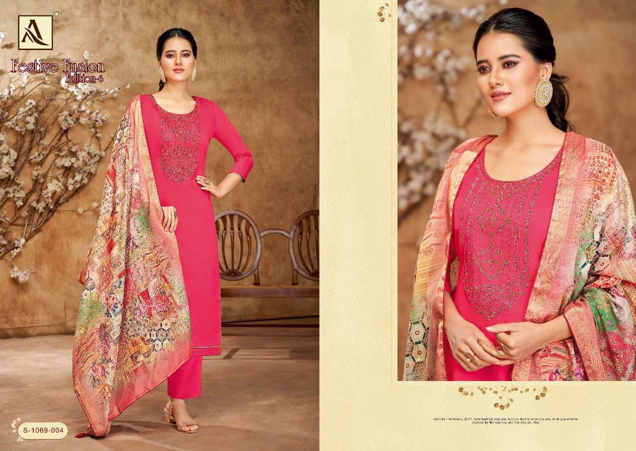 Alok Festive Fusion Edition 6 Catalog Jam Cotton Regular Wear Dress Materials Wholesale
