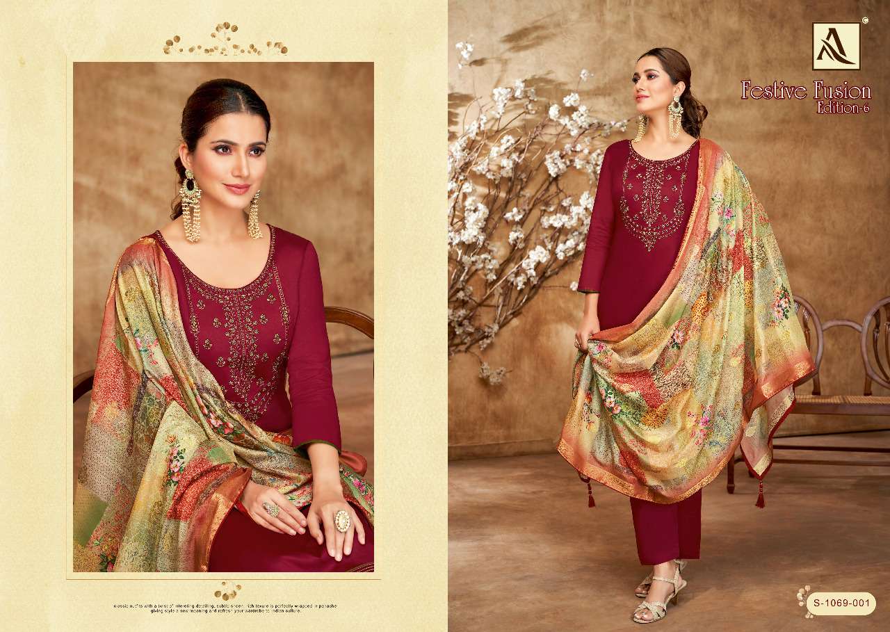 Alok Festive Fusion Edition 6 Catalog Jam Cotton Regular Wear Dress Materials Wholesale