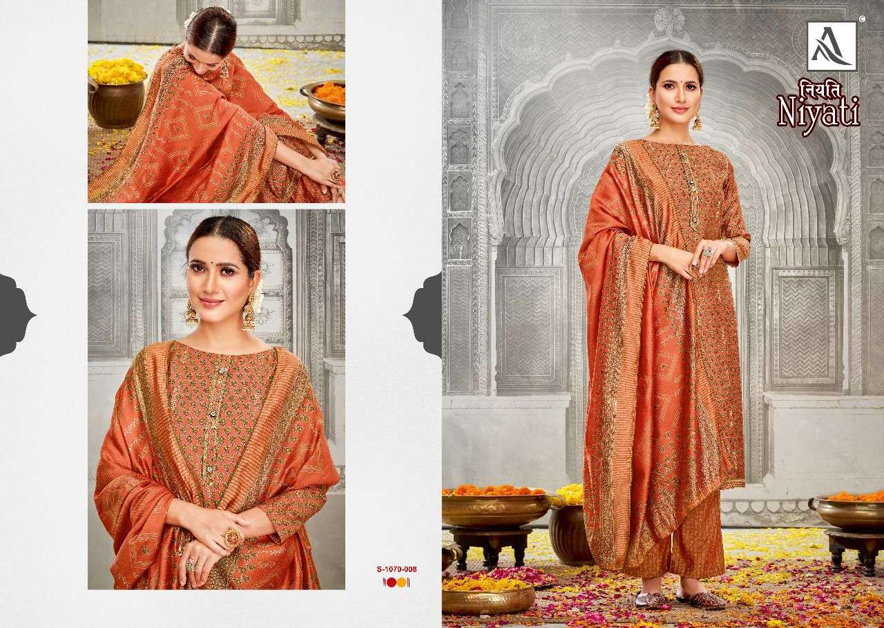 Alok Niyati Catalog Designer Embroidery Dress Materials Wholesale