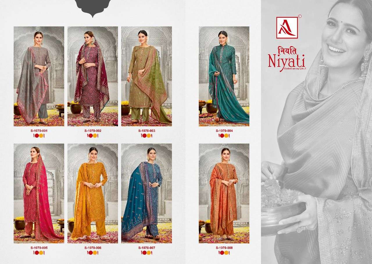 Alok Niyati Catalog Designer Embroidery Dress Materials Wholesale