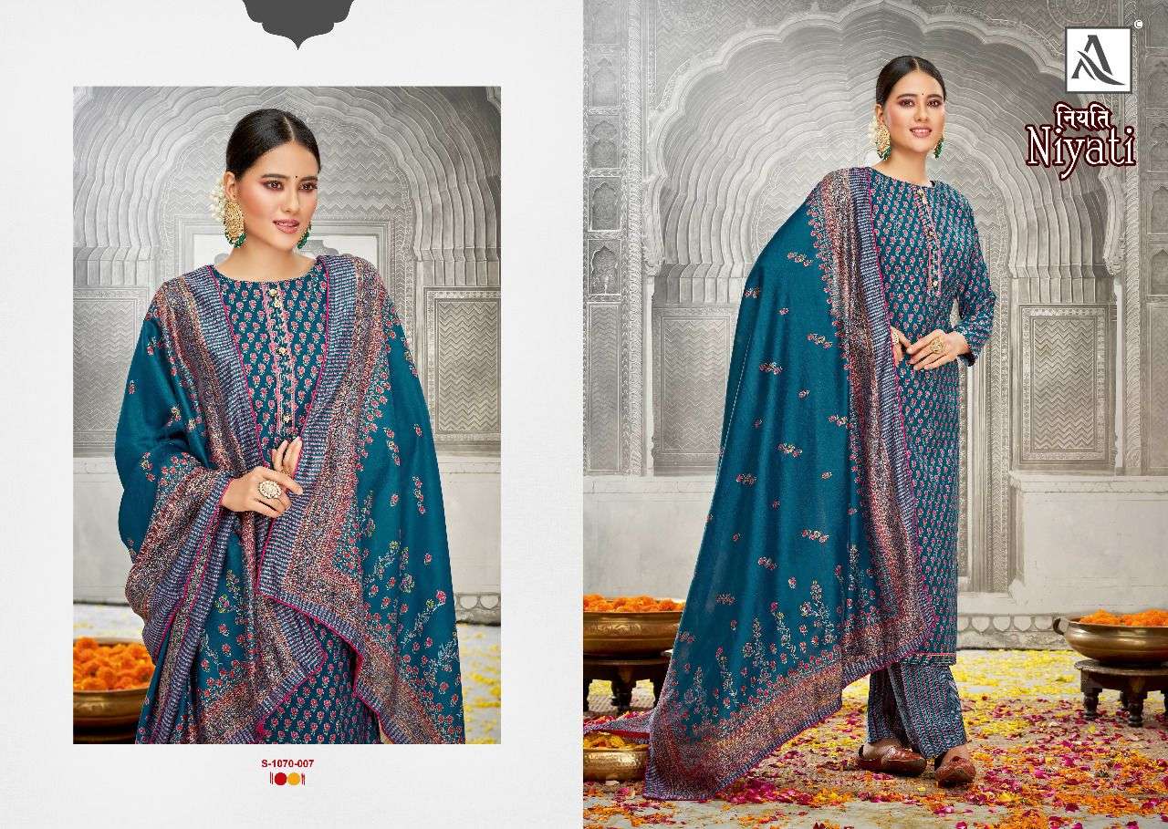 Alok Niyati Catalog Designer Embroidery Dress Materials Wholesale