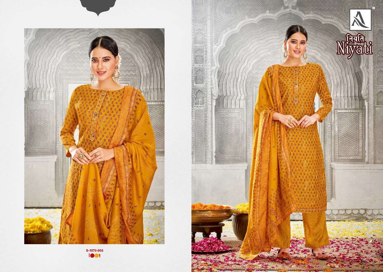 Alok Niyati Catalog Designer Embroidery Dress Materials Wholesale