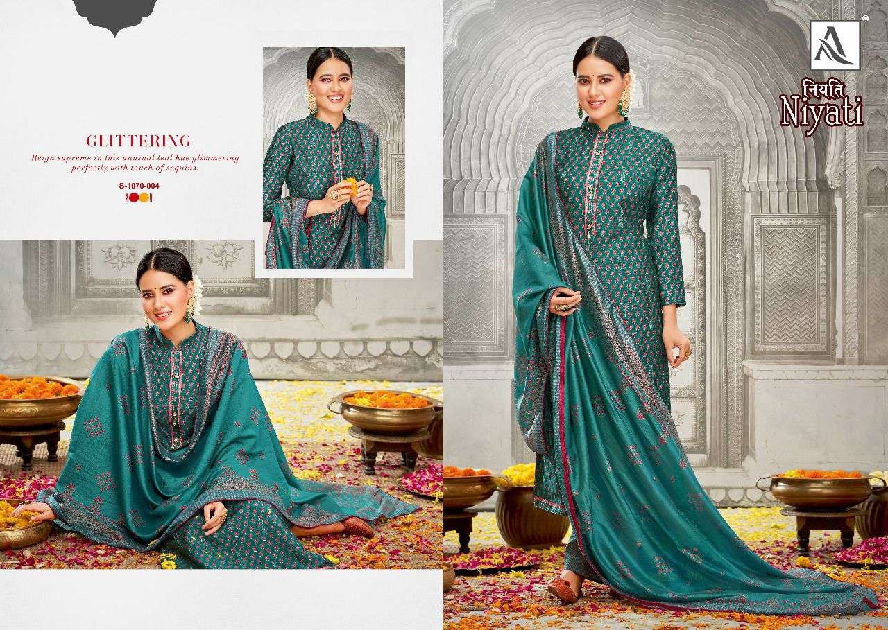 Alok Niyati Catalog Designer Embroidery Dress Materials Wholesale