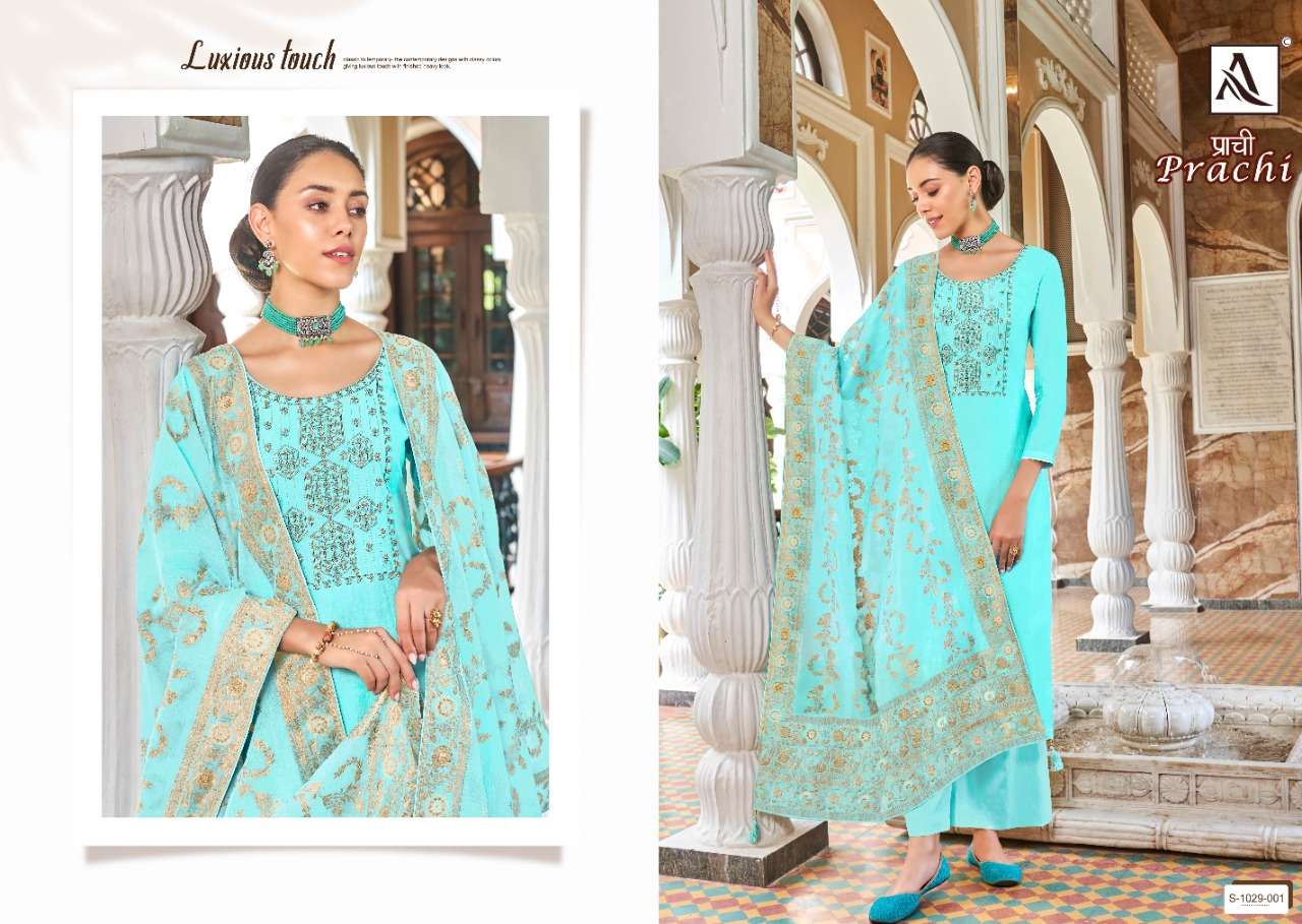 Alok Prachi Catalog Viscose Silk Designer Dress Materials For Women