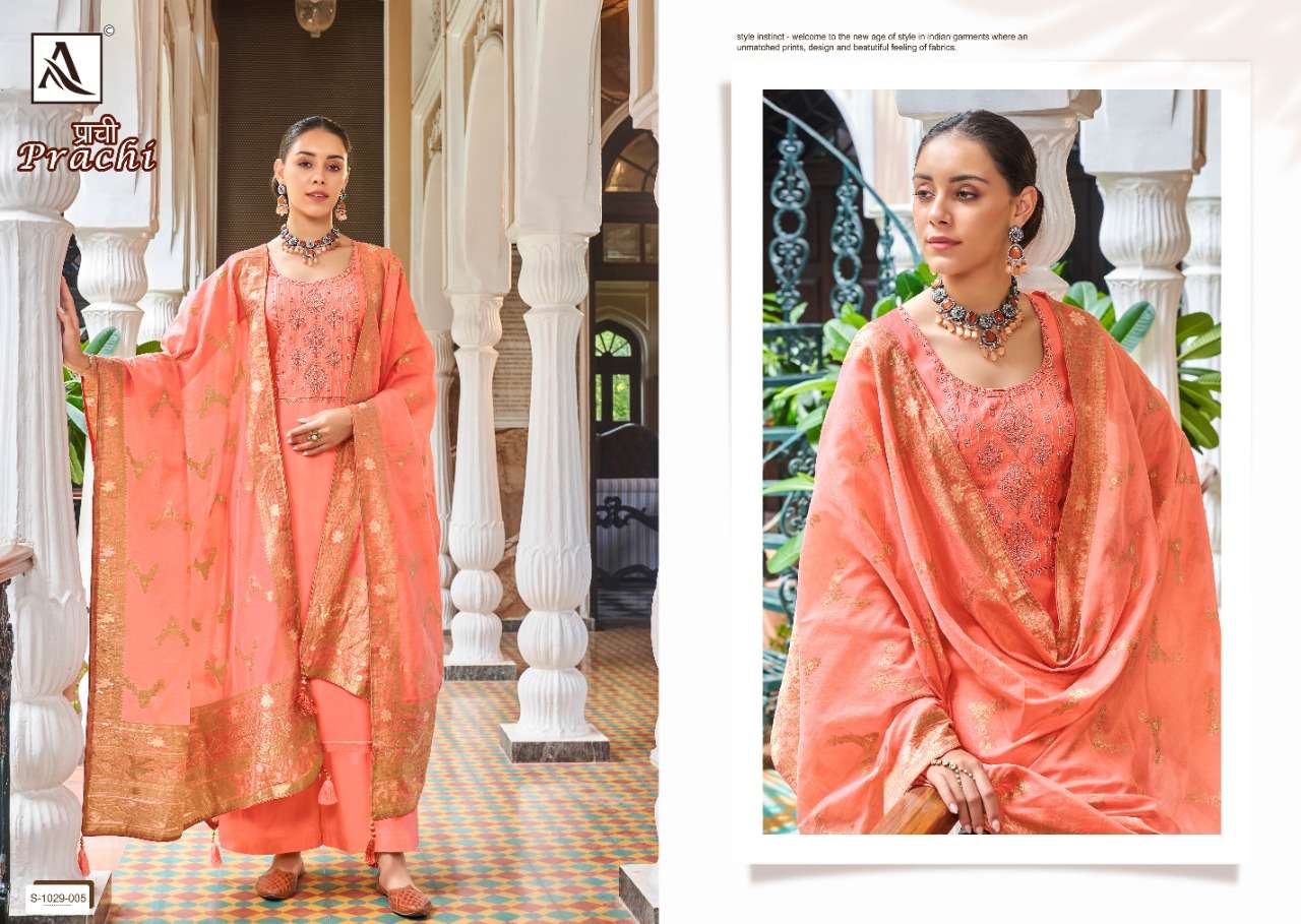Alok Prachi Catalog Viscose Silk Designer Dress Materials For Women