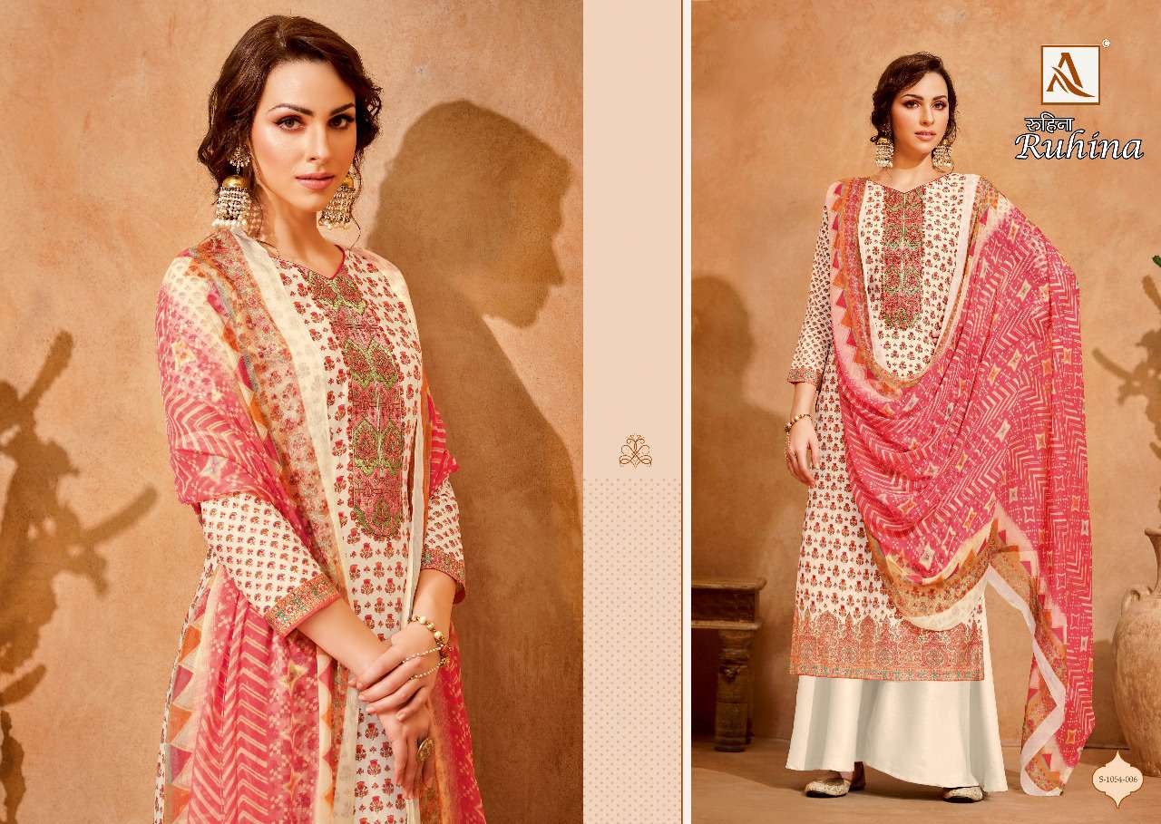 Alok Ruhina Catalog Viscose Silk Digital Printed Dress Materials