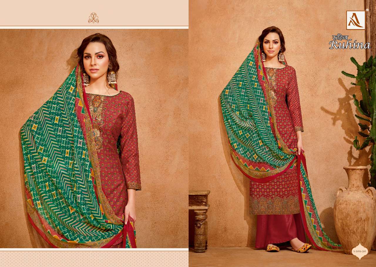Alok Ruhina Catalog Viscose Silk Digital Printed Dress Materials