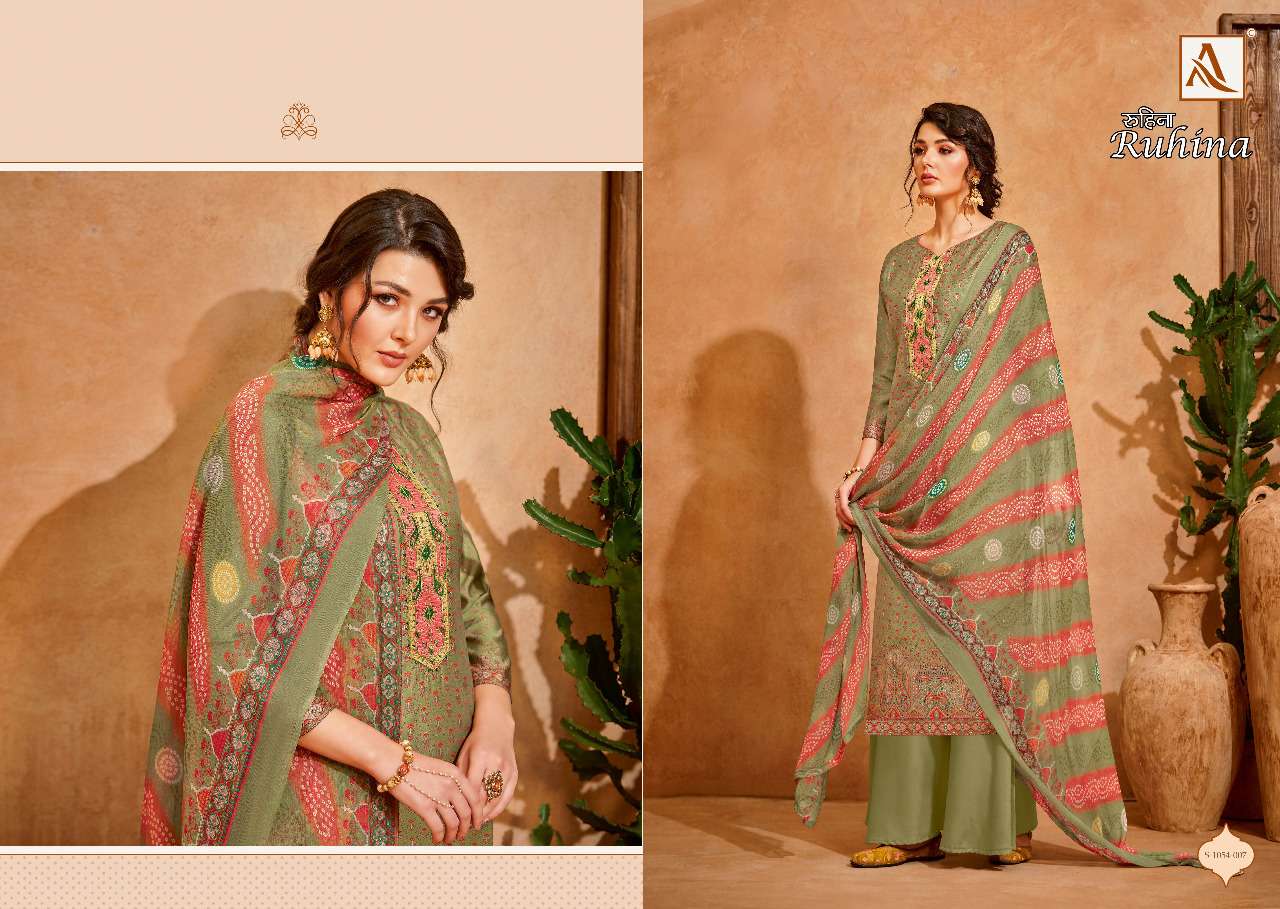 Alok Ruhina Catalog Viscose Silk Digital Printed Dress Materials