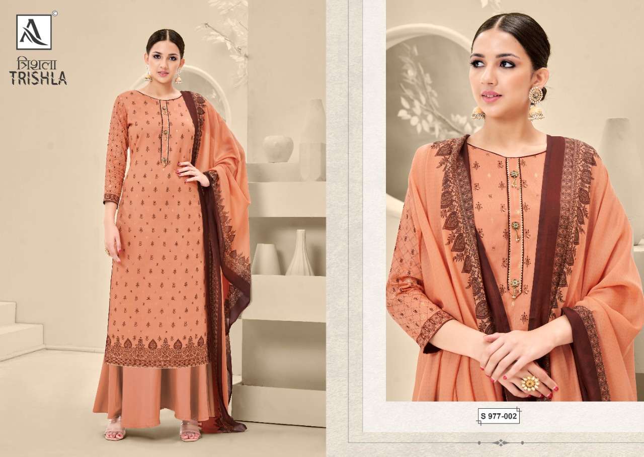 Alok Trishla Catalog Festive Wear Jam Cotton Dress Materials Wholesale