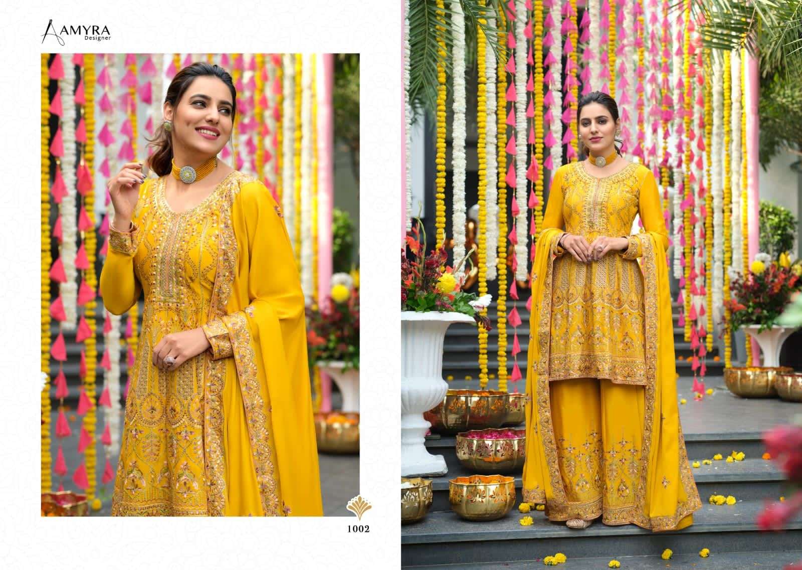 Amyra Anamika Catalog Heavy Chinon With Exclusive Embroidery Salwar Suits Wholesale