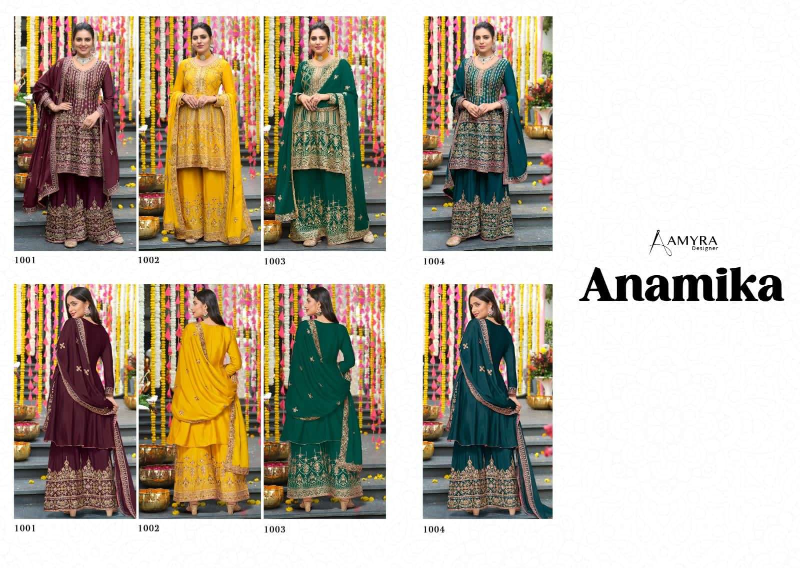 Amyra Anamika Catalog Heavy Chinon With Exclusive Embroidery Salwar Suits Wholesale