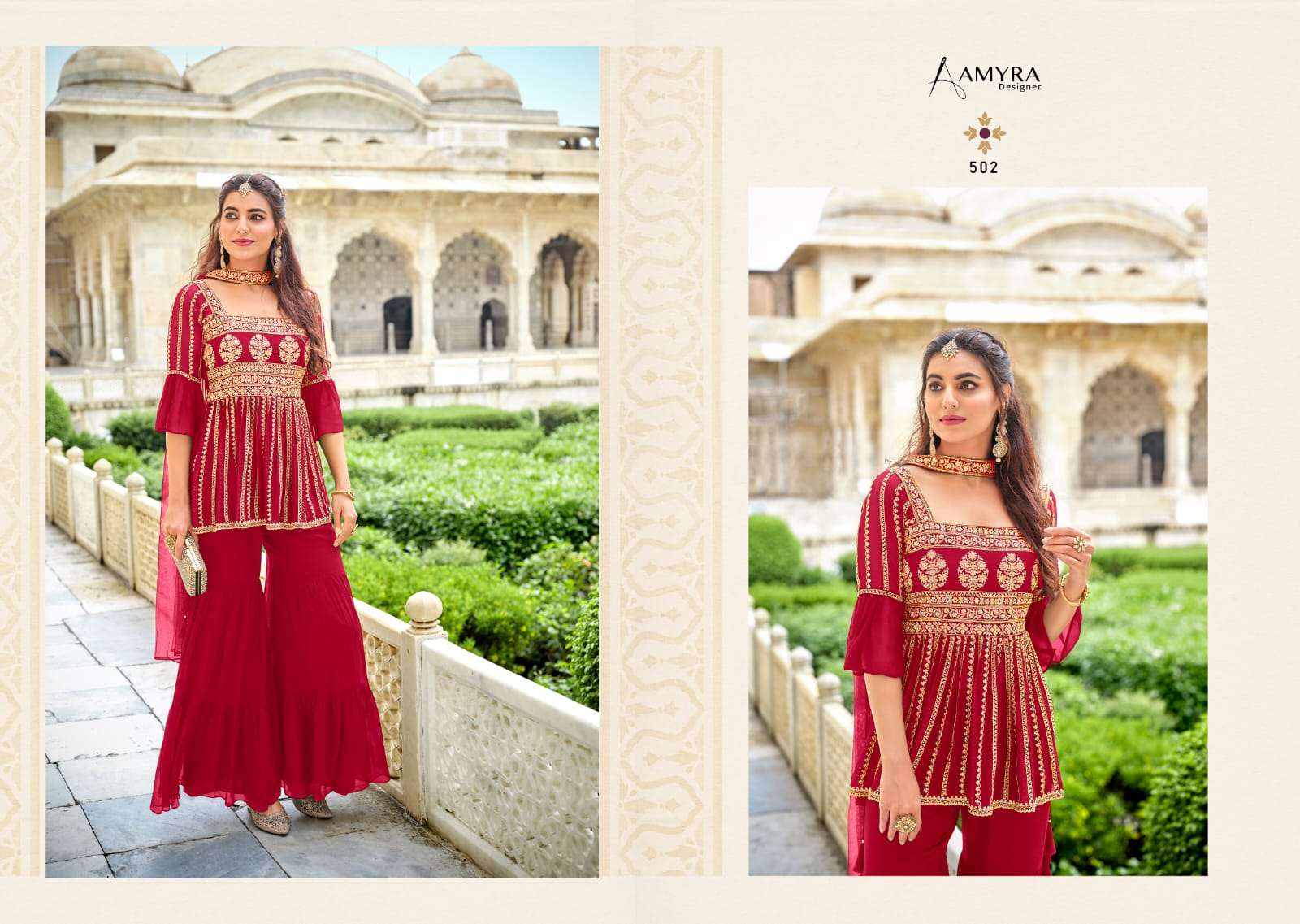 Amyra Florence 501 Catalog Karwa Chauth Special Designer Top Bottom Dupatta Wholesale