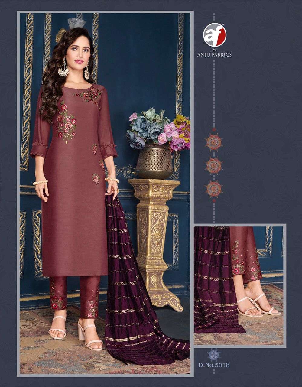 Anju Silk Affair Catalog Designer Silk Kurti Pant With Dupatta