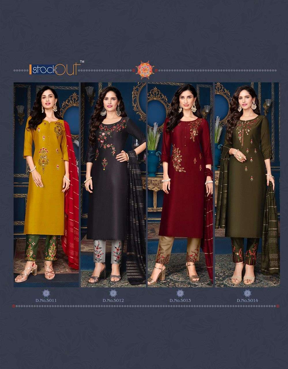 Anju Silk Affair Catalog Designer Silk Kurti Pant With Dupatta