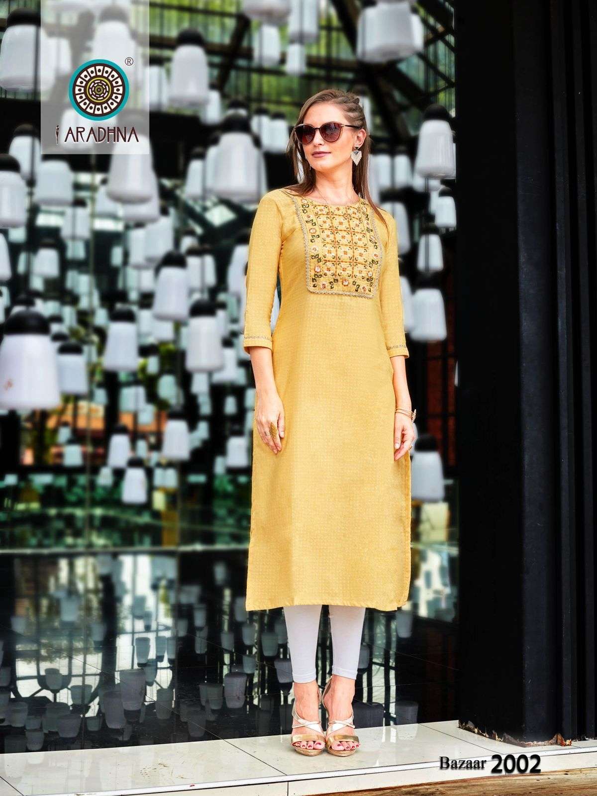 Aradhna Fashion Bazar Vol 2 Catalog Cotton Embroidery Wear Kurtis Wholesale