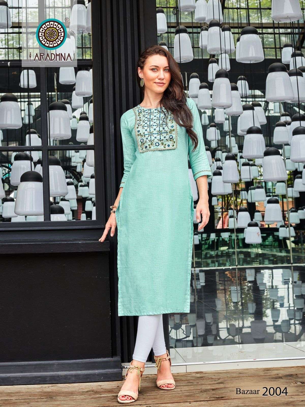 Aradhna Fashion Bazar Vol 2 Catalog Cotton Embroidery Wear Kurtis Wholesale