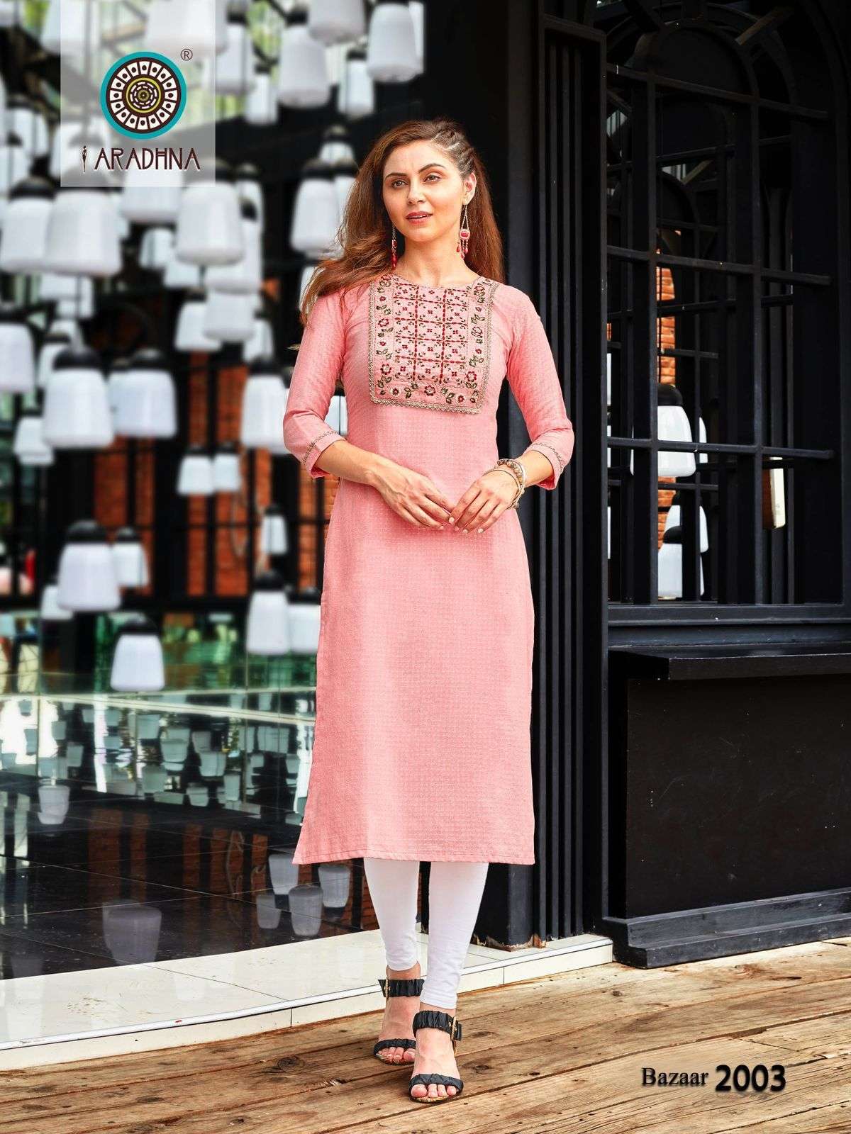 Aradhna Fashion Bazar Vol 2 Catalog Cotton Embroidery Wear Kurtis Wholesale