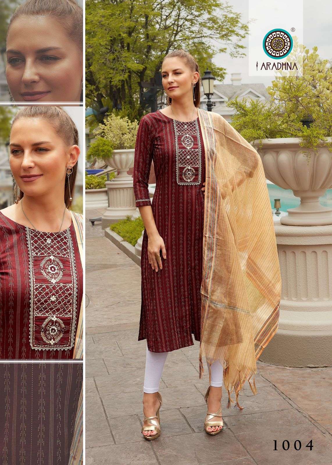 Aradhna Pearl Vol 1 Catalog Fancy Wear Kurti With Dupatta For Women