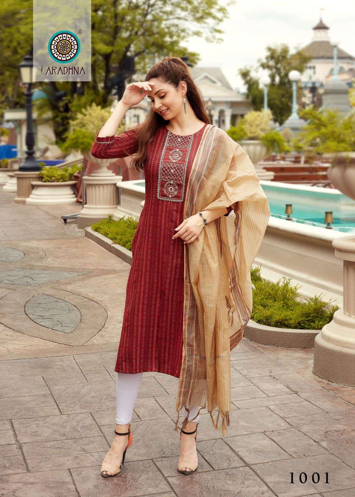Aradhna Pearl Vol 1 Catalog Fancy Wear Kurti With Dupatta For Women