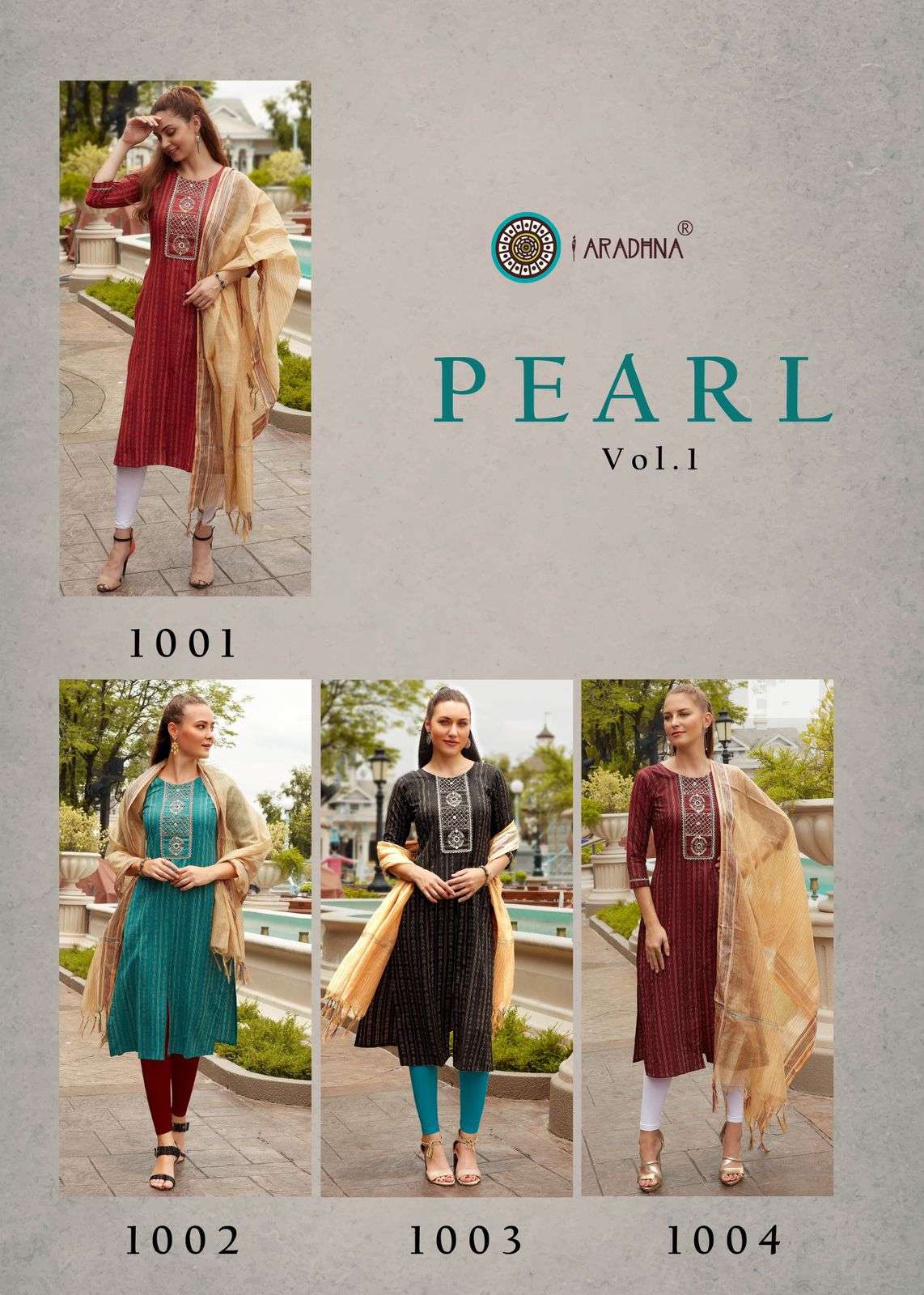 Aradhna Pearl Vol 1 Catalog Fancy Wear Kurti With Dupatta For Women