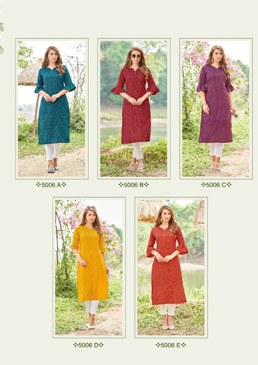Art Riddhs Hanshika Catalog Embroidery Wear Kurtis Wholesale