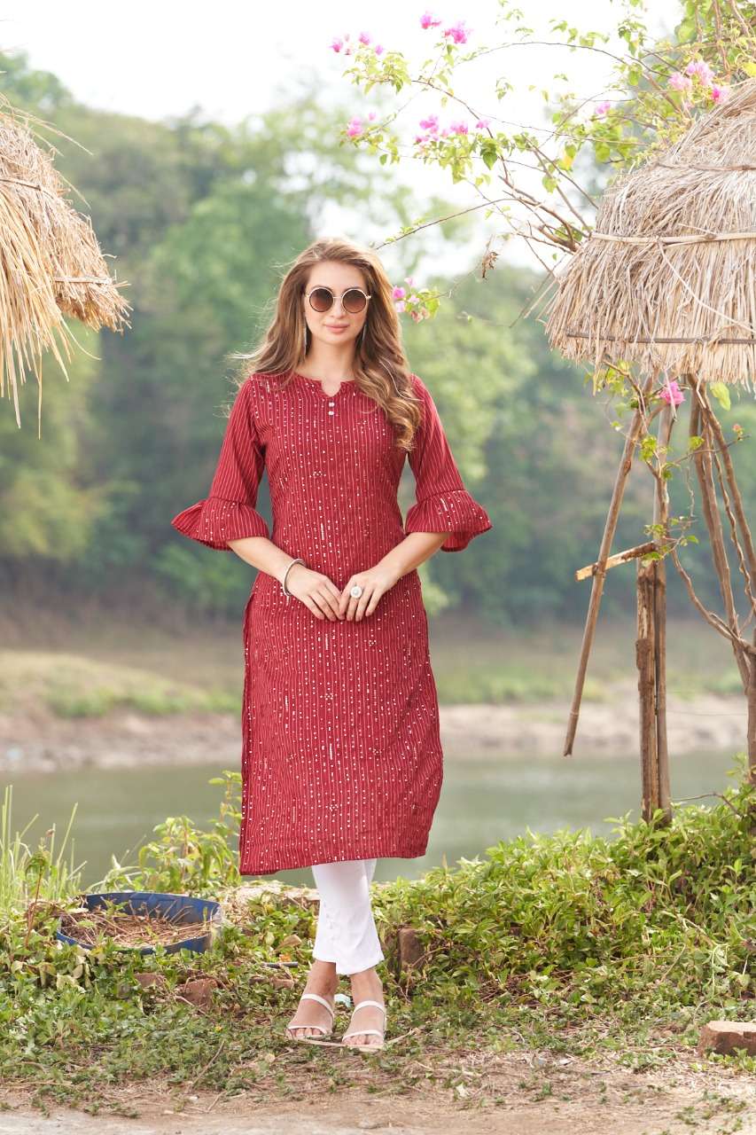 Art Riddhs Hanshika Catalog Embroidery Wear Kurtis Wholesale