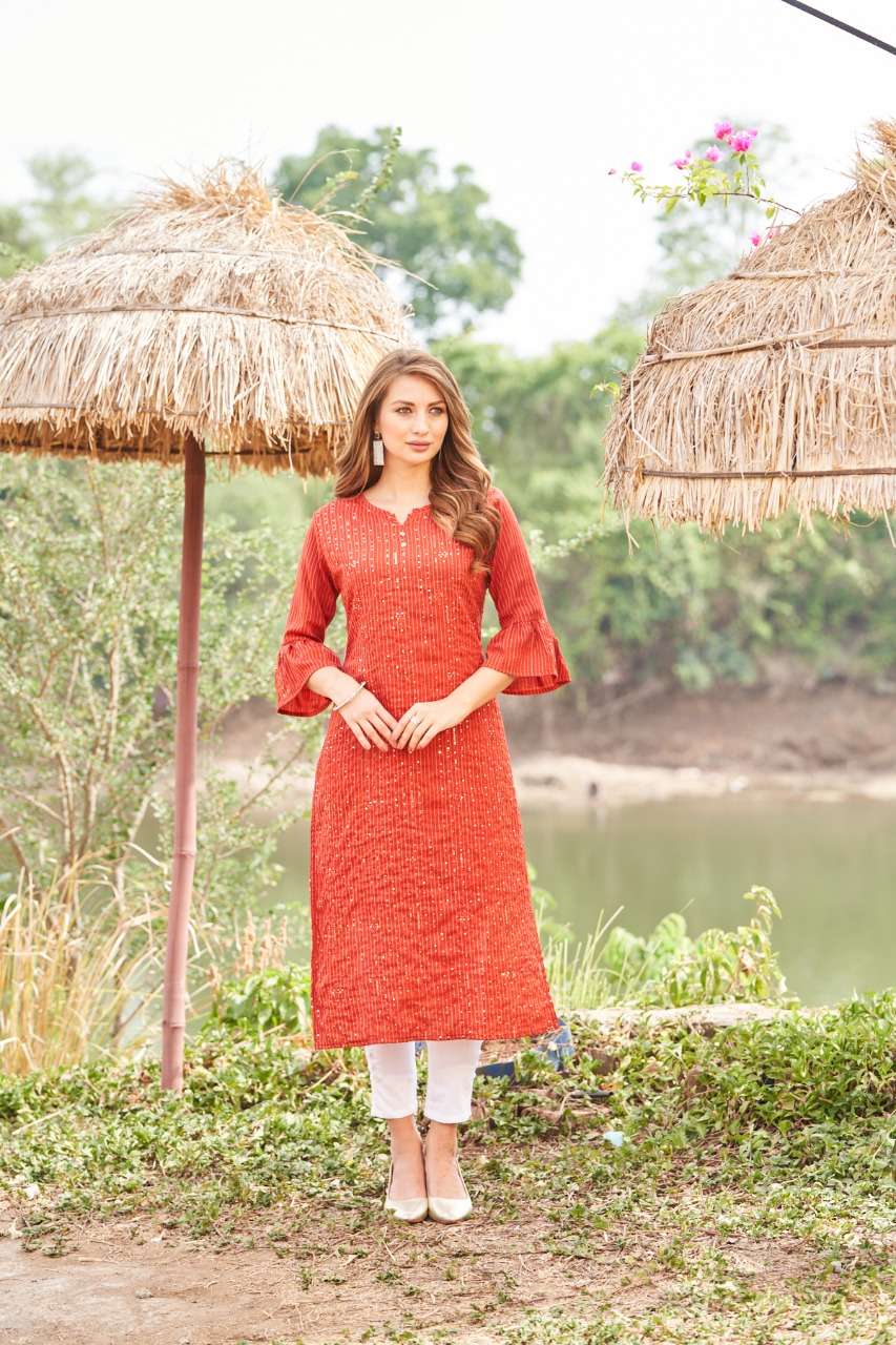 Art Riddhs Hanshika Catalog Embroidery Wear Kurtis Wholesale