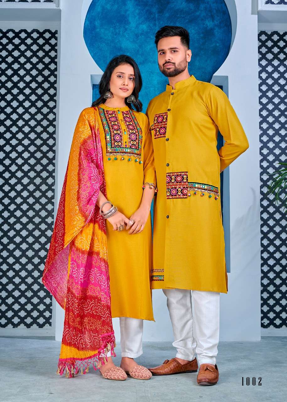 Cotton Couple Matching Combo Dress