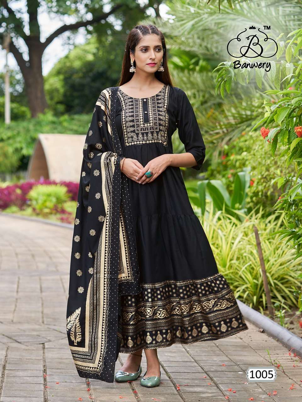 Banwery Ramuloo Ramulaa Catalog Heavy Rayon With Foil print Kurti With Dupatta Wholesale