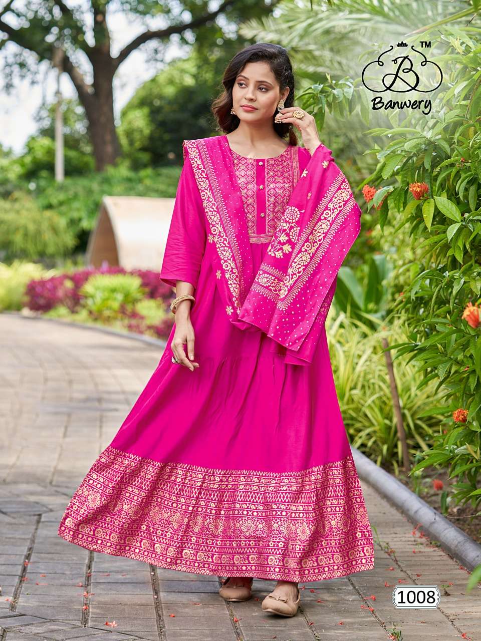 Banwery Ramuloo Ramulaa Catalog Heavy Rayon With Foil print Kurti With Dupatta Wholesale