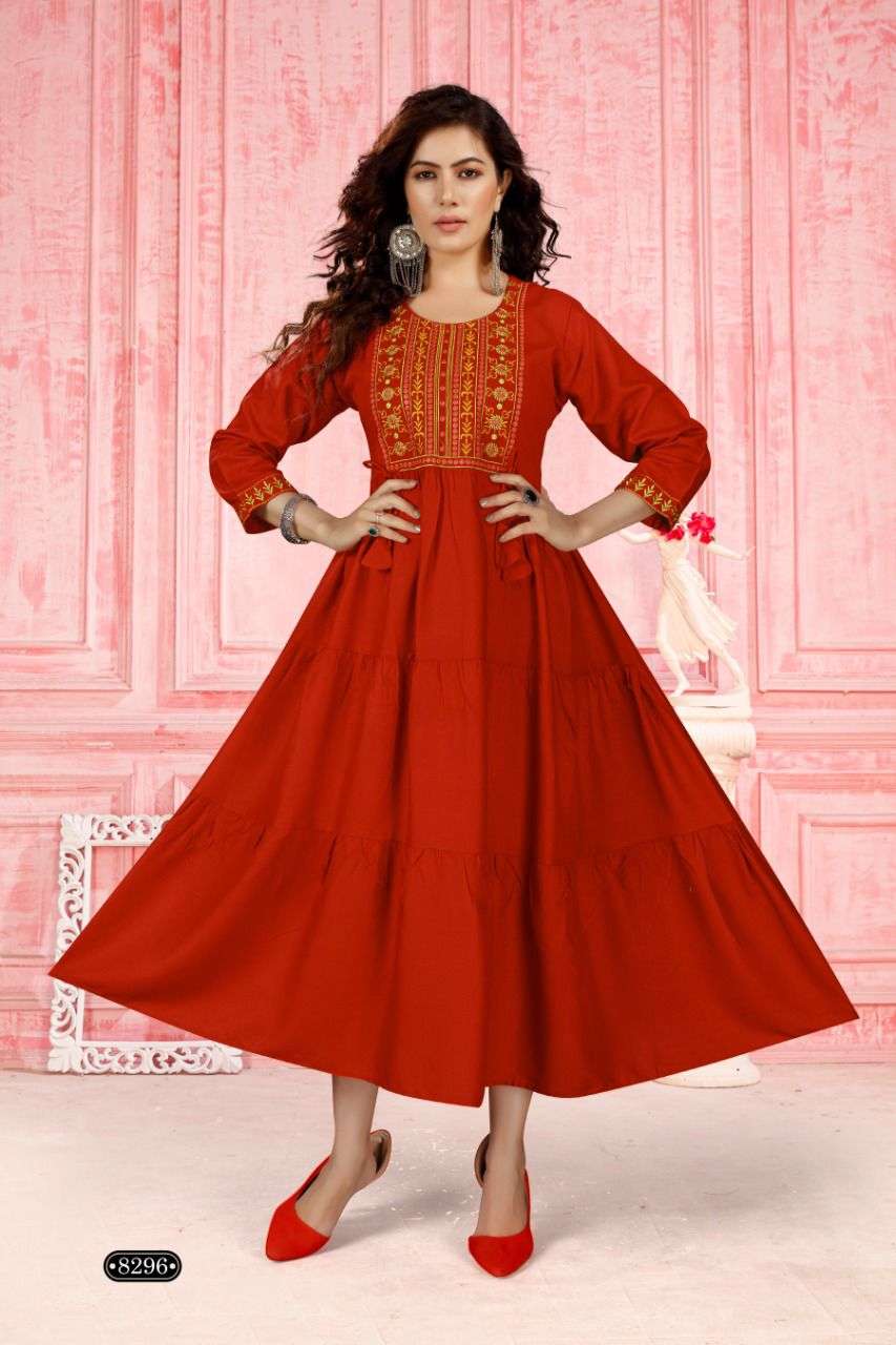 M.R.A Fashion Girls Heavy Party Gown and Anarkali Type Suit Gown (12-13  Years, Orange) : Amazon.in: Fashion