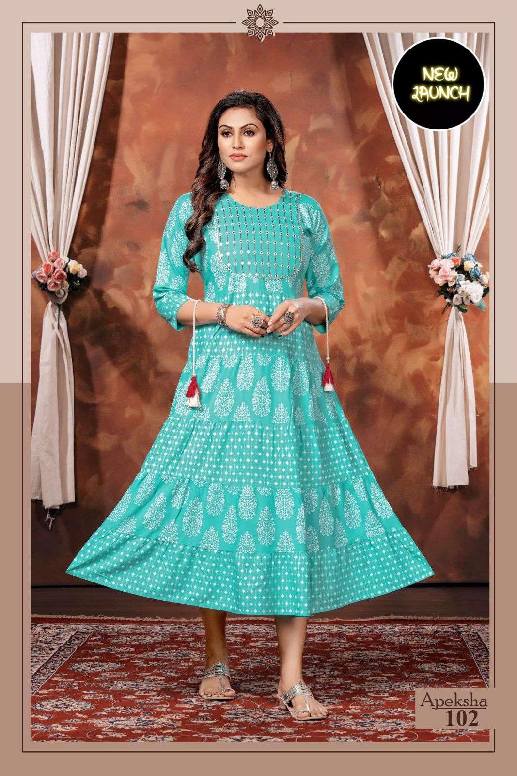Beauty Queen Apeksha Catalog Heavy Rayon Printed Long Kurtis Wholesale